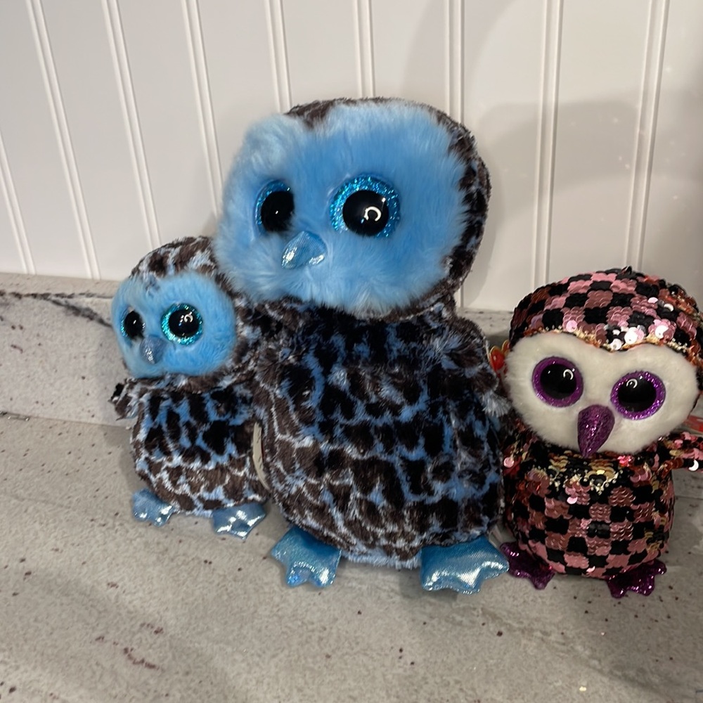 NWT Ty Owl Family 3 Pieces